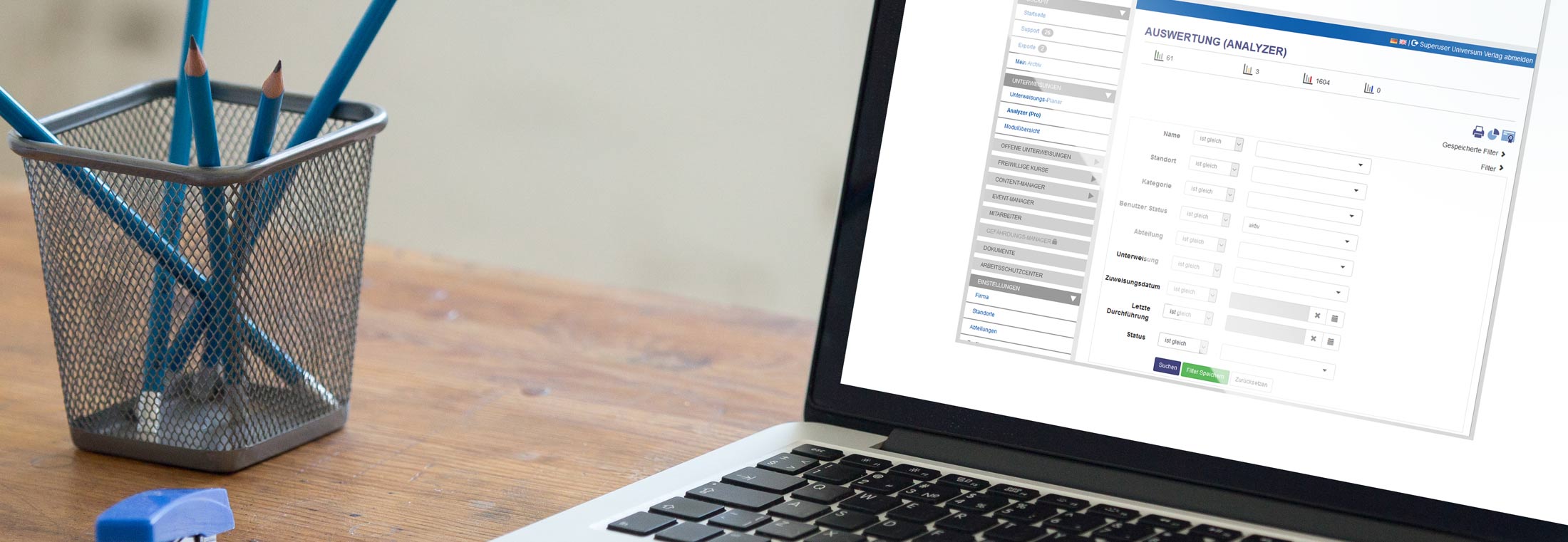 Mit dem Analyzer Unterweisungen statistisch auswerten und Reports generieren